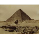 A set of four albumen prints of Egypt, depicting Colossi of Memnon, signed A Beato; the entrance