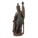 A Northern European polychrome painted figure, late 19th / early 20th century, wearing a crown and