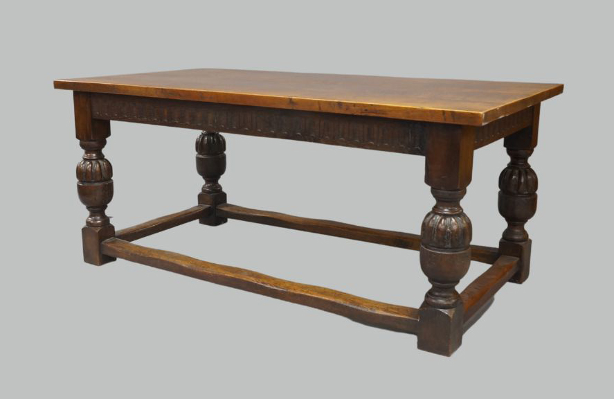 A 16th century style oak refectory table, early 20th century, 73cm high, 170cm wide, 90cm deep,