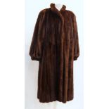 A long vintage mink fur coat, by Zwirn, London, monogramed to inner lining, approx. 120cm highPlease