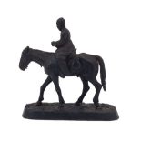 Vasily Fedorovich Torokin, Russian, 1845-1912, a cast iron figure of a man on a horse, signed