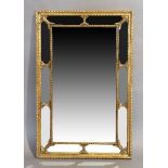 A modern French gilt mirror, the moulded rectangular frame with sectioned border, 99cm x 64cm (