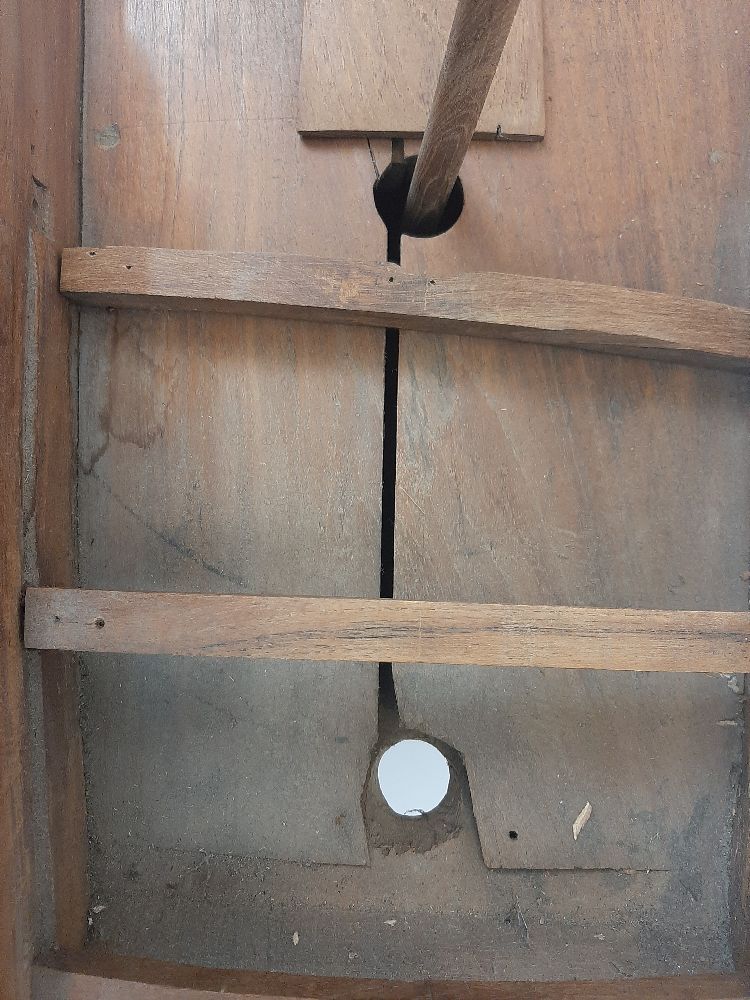 A large carved wood model of a Chinese Dhow, 20th century, having twin masts, at fault and missing - Image 10 of 10