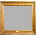 A Gilded Moulding Frame, early 20th century, with ogee sight, frieze plain hollow, top knull and