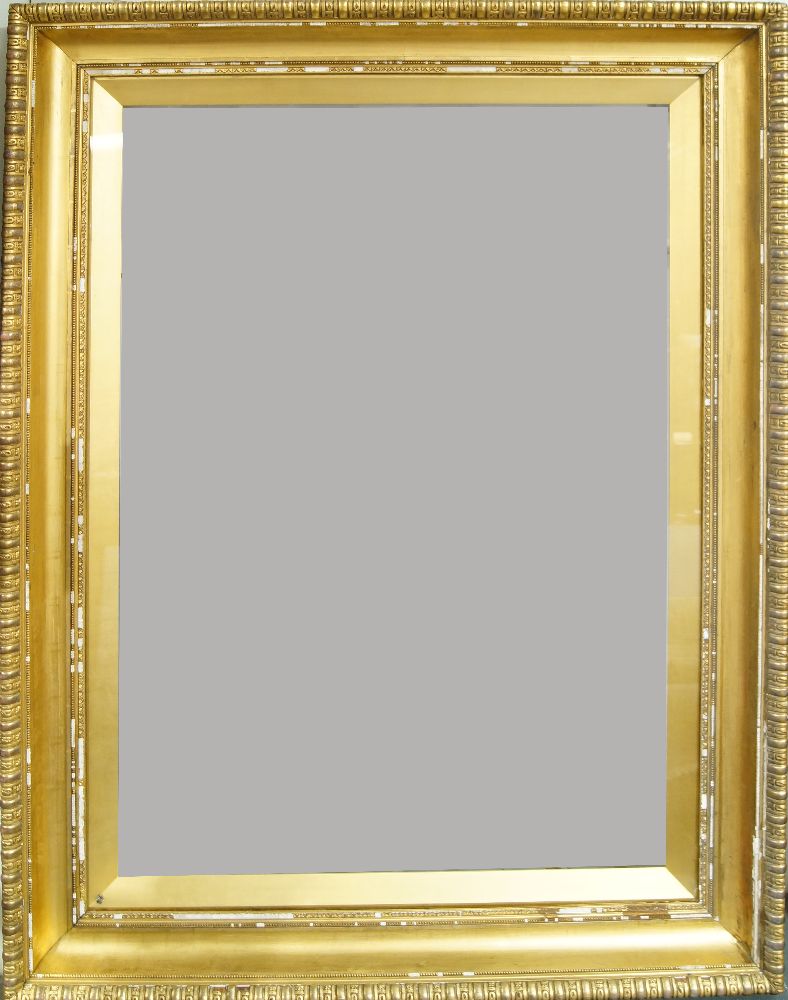 An English Gilded Composition Neo-Classical Style Glazed Frame of Large Proportions, mid-late 19th