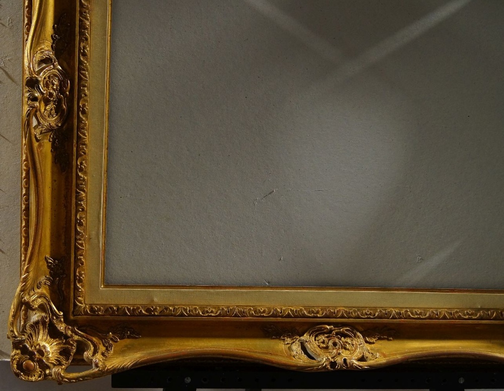 A Gilded Composition Louis XV Style Swept and Pierced Frame, mid-late 20th century, with leaf sight, - Image 2 of 6