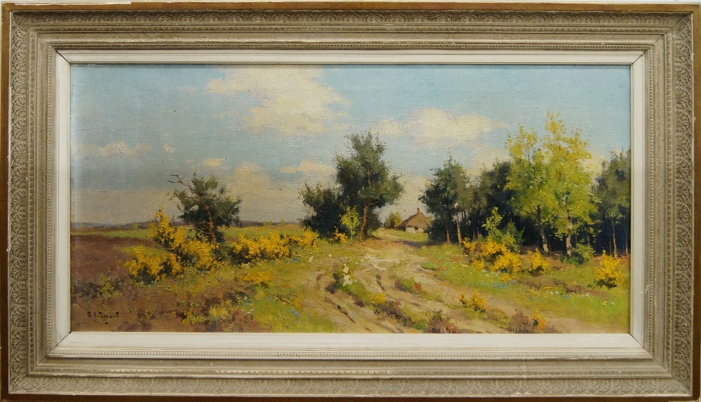 Arie Zwart, Dutch 1903-1981- Landscape; oil on canvas, signed 'A. J. Zwart' (lower left), signed and - Image 2 of 6