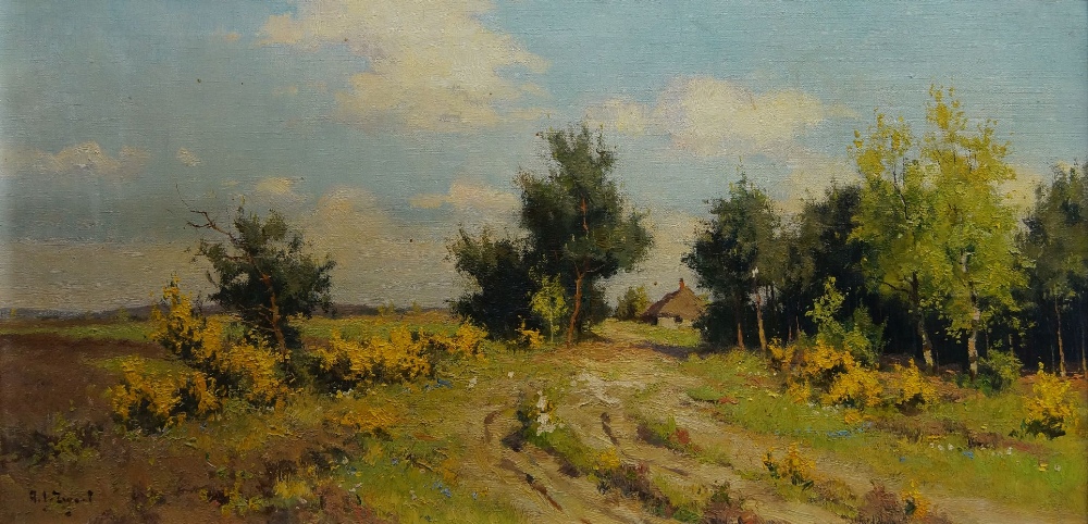 Arie Zwart, Dutch 1903-1981- Landscape; oil on canvas, signed 'A. J. Zwart' (lower left), signed and