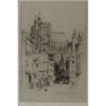 Charles Watson, British 1846-1927- Abbeville, France, 1905; etching on wove, signed in the plate and