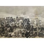 19th Century School, Napoleon at battle d'Eylan; etching on wove, image: 57 x 78 cm, (framed) Framed