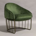 Note Design Studio, a 'Tonella' lounge chair for Saclan, of recent manufacture, with green velvet