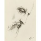 Eugène Zak, Polish 1884-1926-   Profile of a gentleman; pencil on paper, with the Artist's Stamp