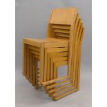 Sven Markelius (Swedish 1889-1972), a set of five stacking orchestra chairs, produced by Svenska