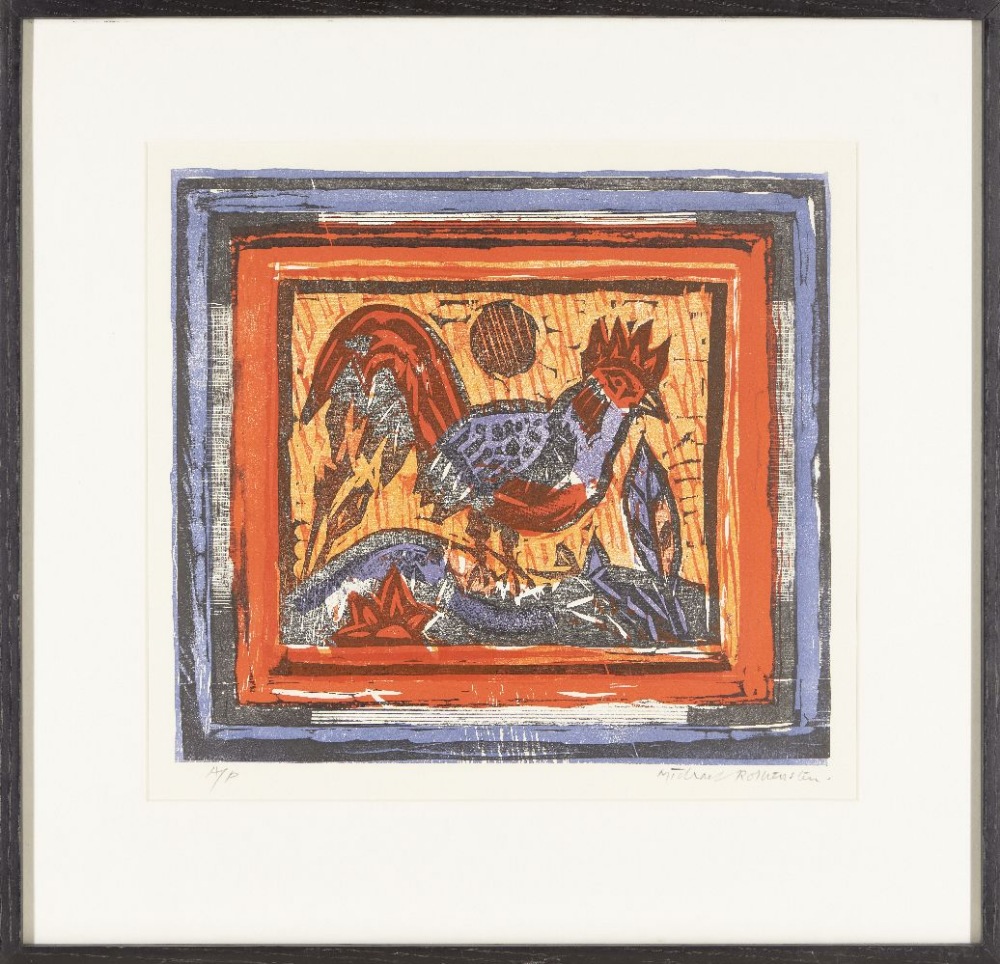 Michael Rothenstein, RA, British 1908–1993- Untitled (Cockerel); woodblock and screenprint in - Image 2 of 2