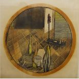 John Behan, RHA, Irish b.1938- Circular still life, 1979; etching with aquatint, signed, titled,