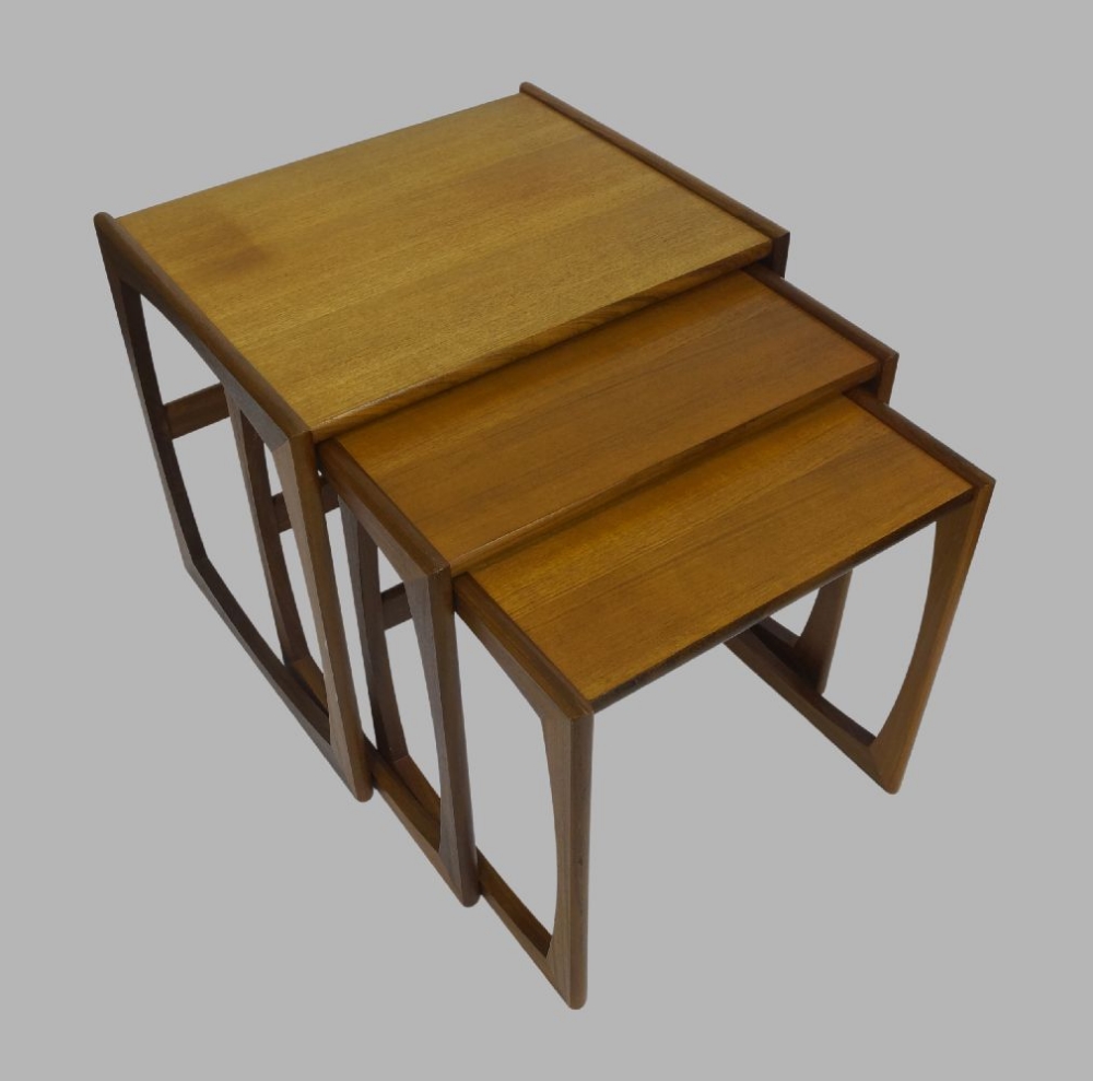 A G Plan Nest of tables, c.1960, with three graduated tables, largest 48.5cm high, 53cm wide, 43cm - Image 3 of 4