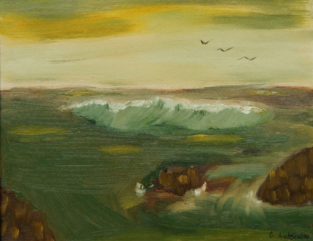 G. Anderson, British school, late 20th century- Seascape; oil on canvasboard, signed 'G.