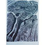 John Scorror O'Connor, British 1913-2004- The Boy and Heron, 1977; woodcut on wove, signed, dated