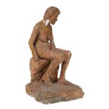 Stella Steyn, Irish 1907-1987 - Seated nude; plaster maquette, H47 x W25 cm (ARR)Please refer to