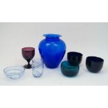 Vetreria Etrusca, a large cobalt blue baluster form glass vessel, of recent manufacture, 26cm