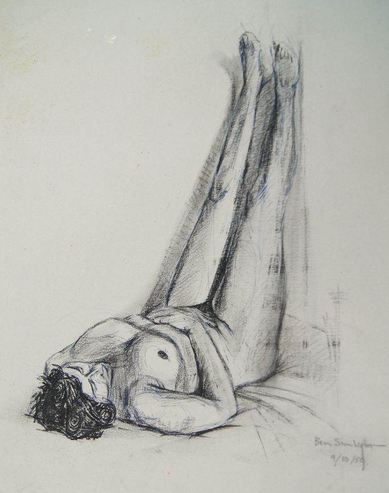 Ben Sunlight, British 1935-2002- Study of a female nude; charcoal on paper, signed and dated 'Ben - Image 5 of 5