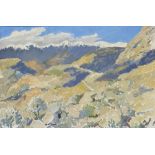Attributed to Iain MacNab, Scottish 1890–1967- Mountains near Corinth; oil on paper laid down on