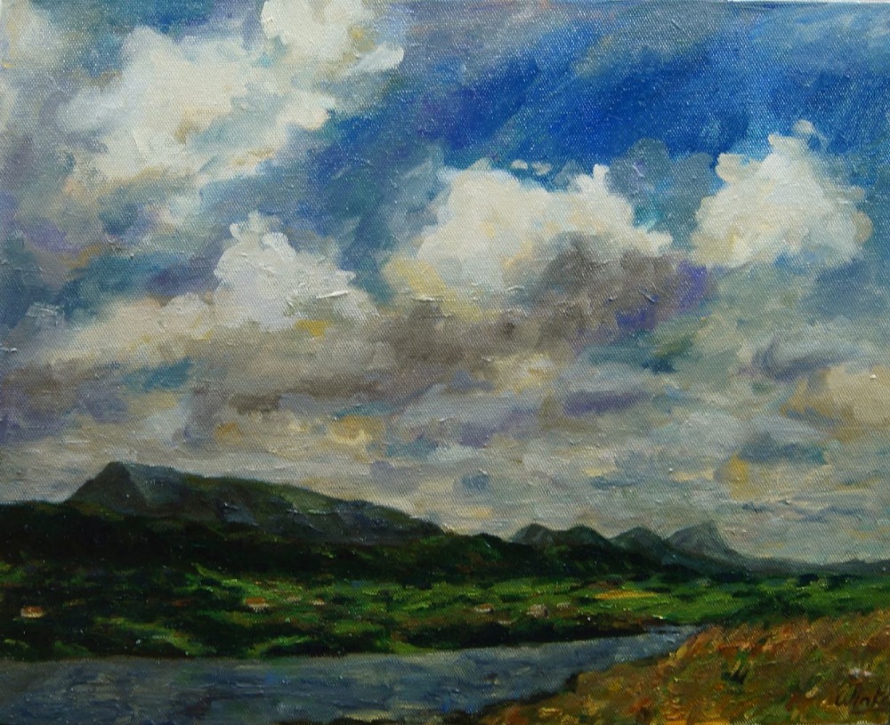 British School, late 20th/early 21st century- Muckish from Dunfanaghy; oil on canvas, signed '