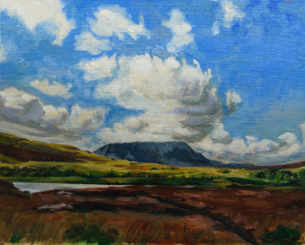 British School, late 20th/early 21st century- Muckish from Glenveigh National Park; oil on canvas,