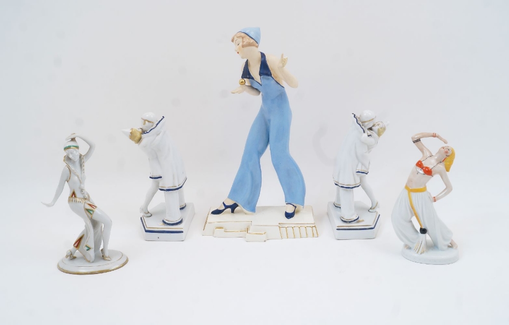 Five Continental porcelain figures, 20th century, to include a Weiss Kuhnert & Co. Grafenthal figure