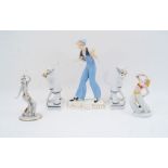 Five Continental porcelain figures, 20th century, to include a Weiss Kuhnert & Co. Grafenthal figure