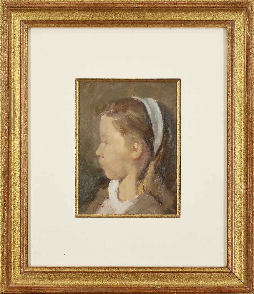 Roy Petley, British b.1951- Head Study of a Young Girl; oil on paper, signed lower left 'Roy - Image 2 of 3