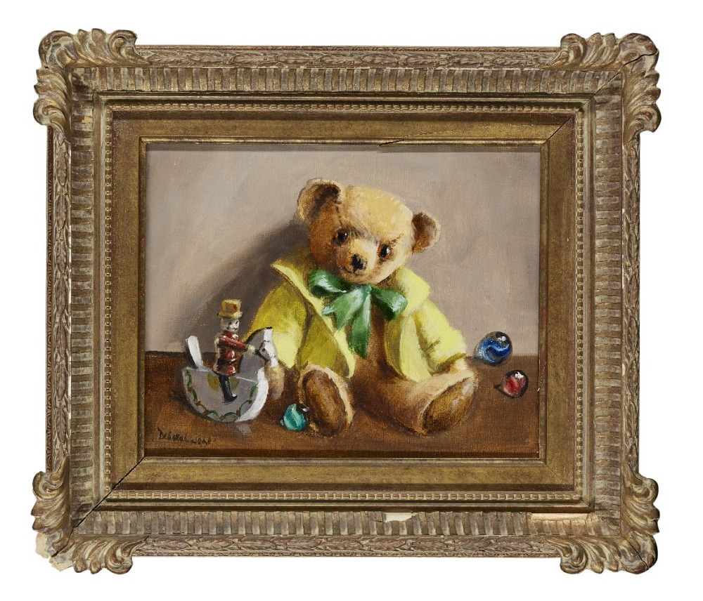 Deborah Jones, British 1921-2012- Teddy bear; oil on canvas, signed lower left 'Deborah Jones', 20.5 - Image 2 of 3