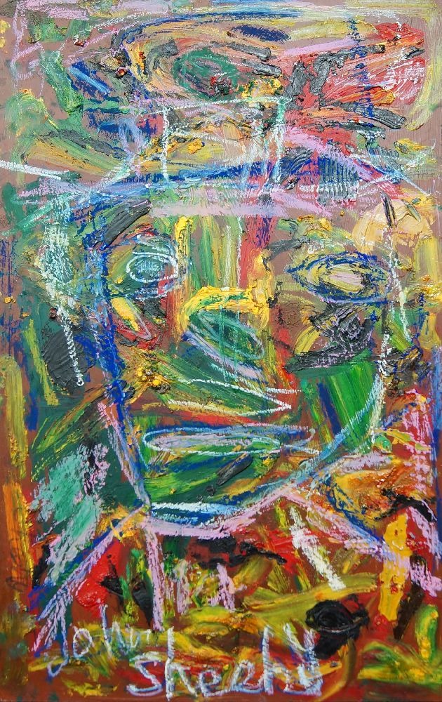 John Sheehy, Irish b.1949- Abstract portrait, 2021; oil on canvas, signed and dated along the - Image 3 of 5