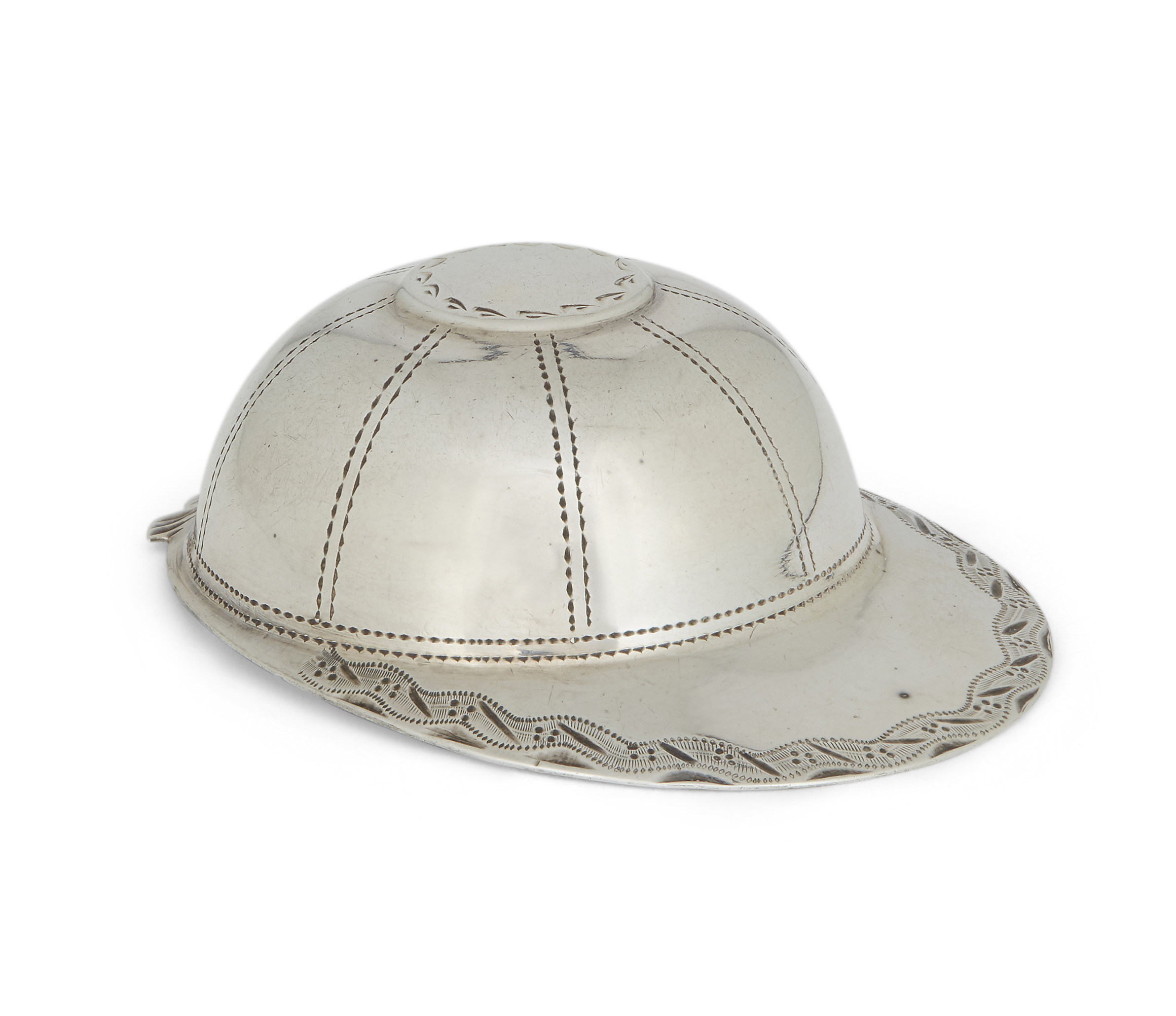 A George IV silver jockey cap caddy spoon, Birmingham, 1823, Joseph Taylor, designed with simulat...