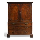 A George III mahogany linen press