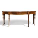 A George III mahogany and satinwood cross banded serving table