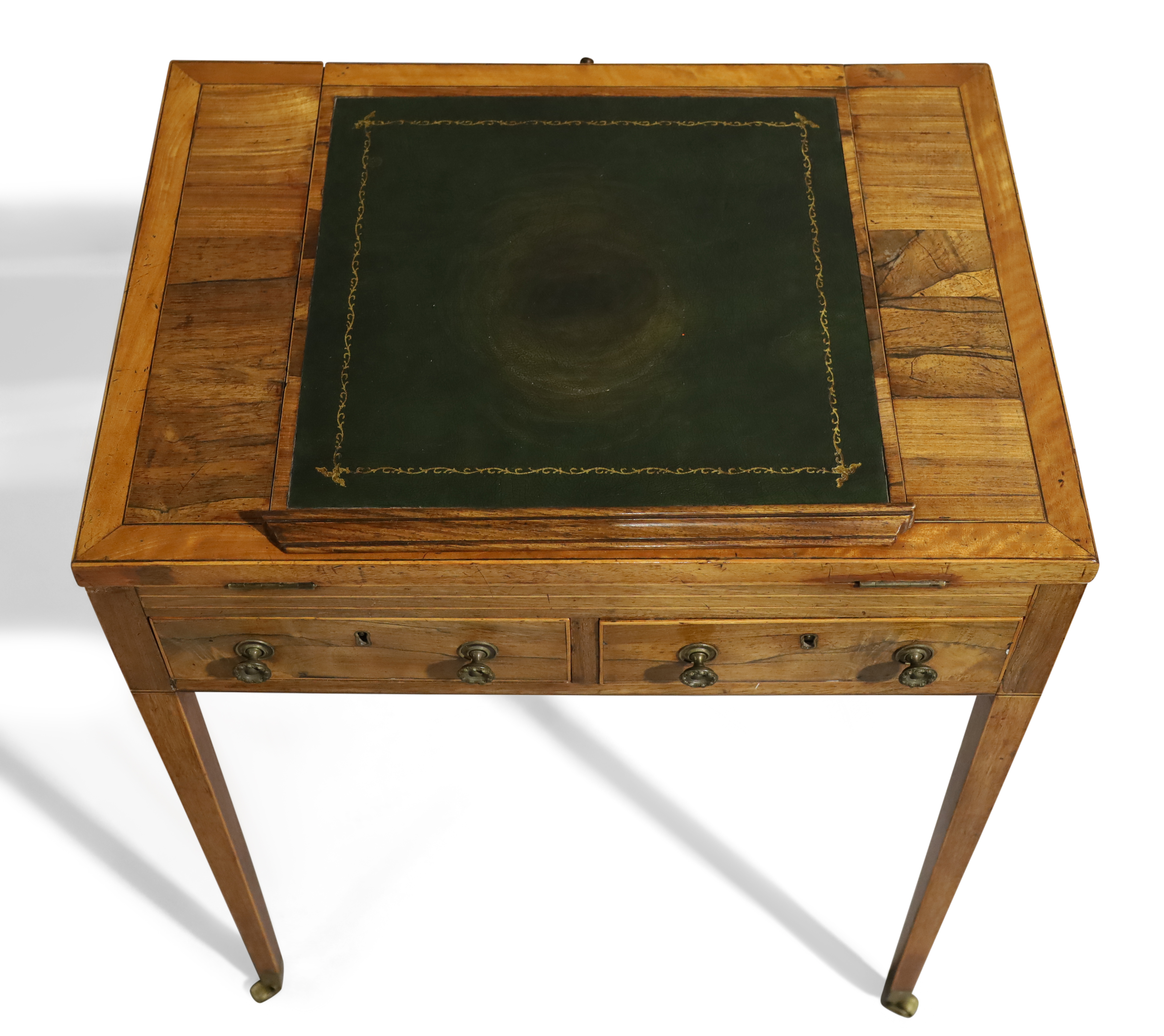 A George III rosewood games and reading table, c.1780, satinwood crossbanded, the ratcheted top, ... - Image 4 of 4