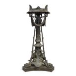 A large Belgian bronze torchere stand, c.1870, after a model by Jacques-Louis Gautier, cast by Co...