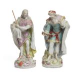 Two Derby porcelain figures of Saint James the Great and Saint Philip, c.1755-60, each probably m...