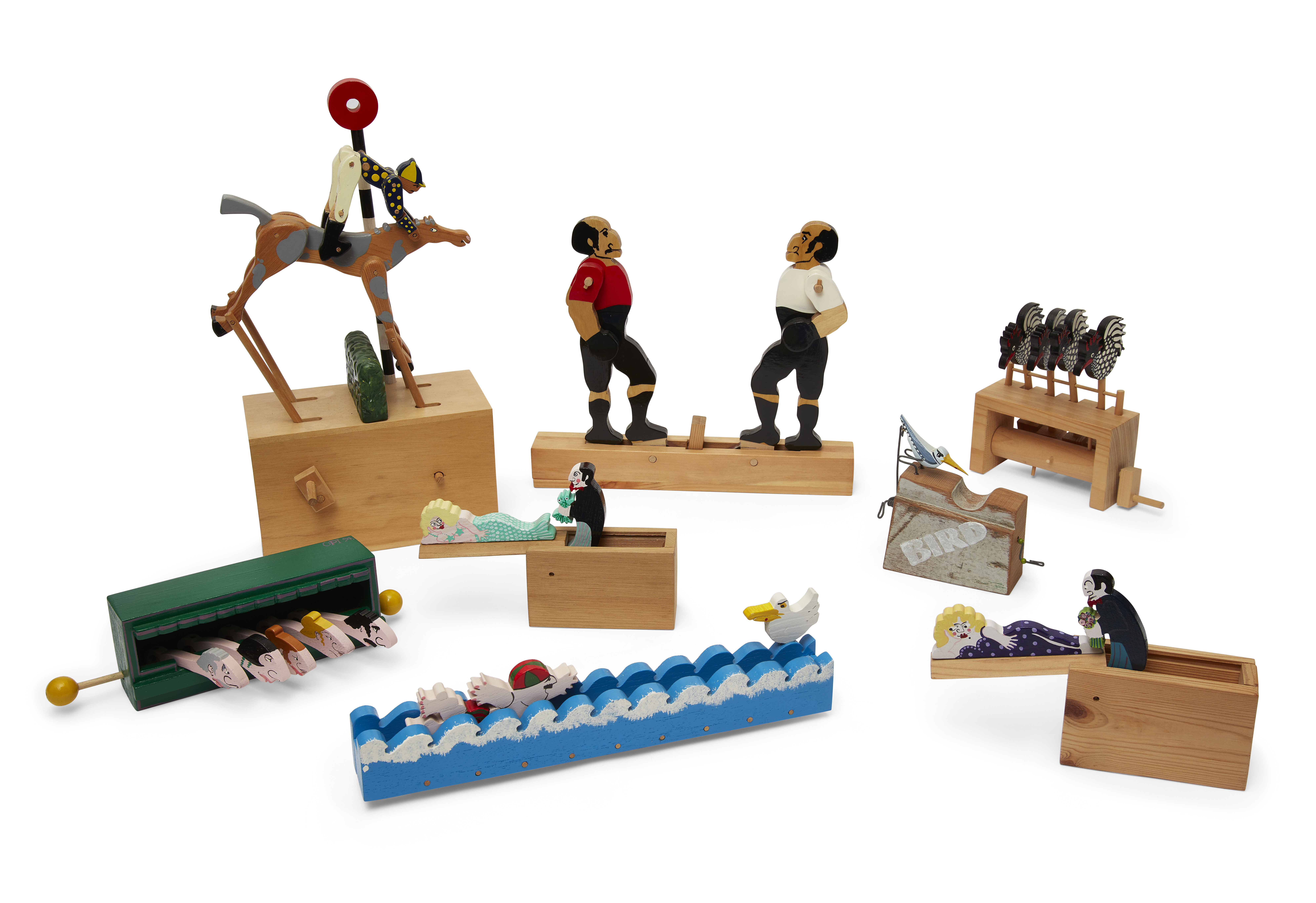 A collection of hand-operated automata