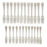 Two sets of Edwardaian silver forks