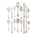 A part-set of Hanoverian Thread, Shell and Drop flatware by Mappin & Webb, Sheffield, comprising:...