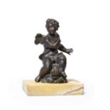 An Italian bronze model of winged putto