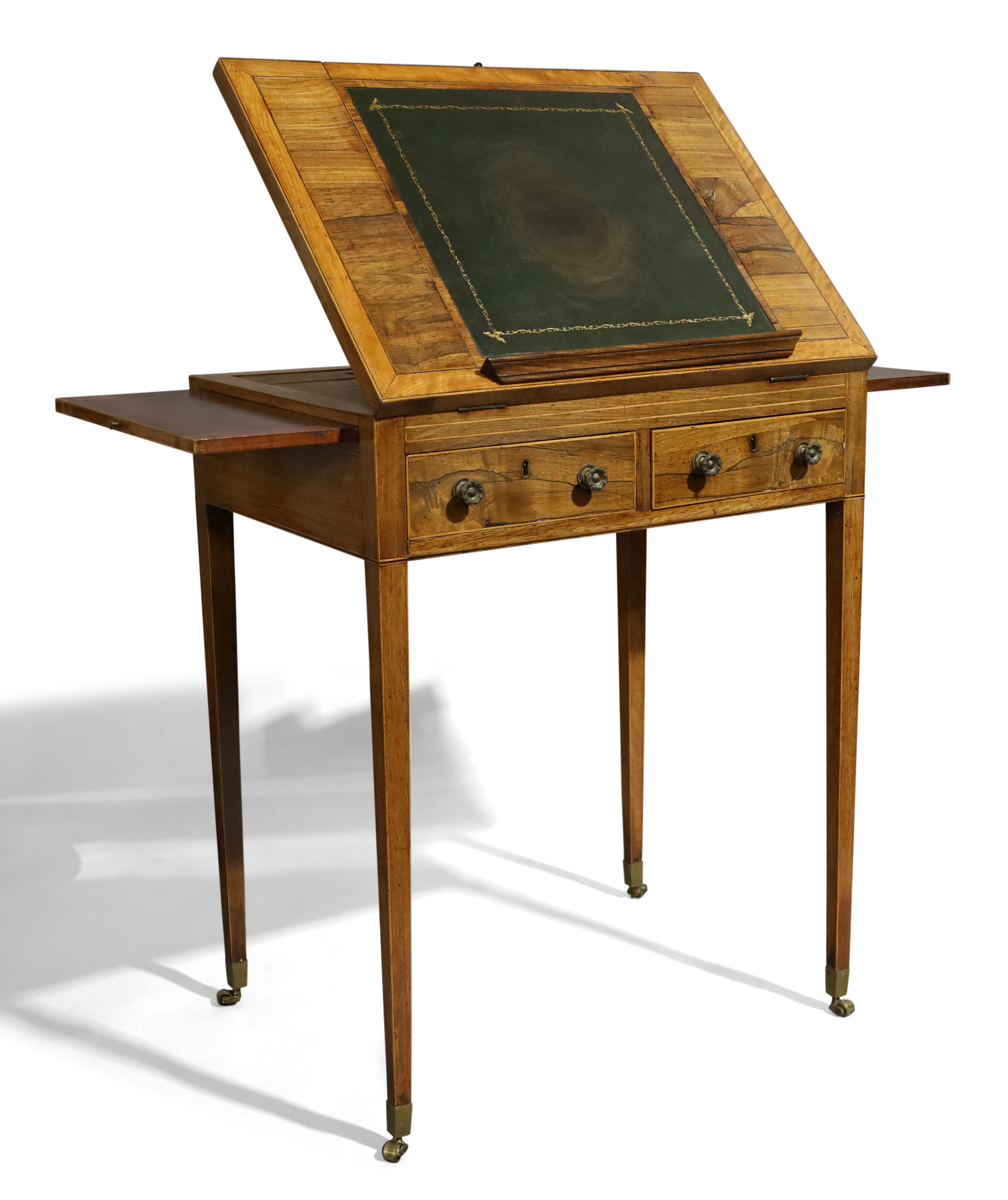 A George III rosewood games and reading table, c.1780, satinwood crossbanded, the ratcheted top, ... - Image 2 of 4