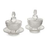 A pair of crystal lidded bowls made for the Indian market