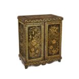 A Regency penwork table cabinet