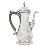 A George II silver coffee pot, London, 1757, probably Thomas Whipham & Charles Wright, of elongat...