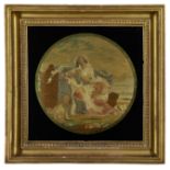 Two Regency embroidered circular pictures