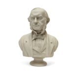 A Victorian Parian ware bust of William Ewart Gladstone, by Adams & Co, after E. W. Wyon, third q...