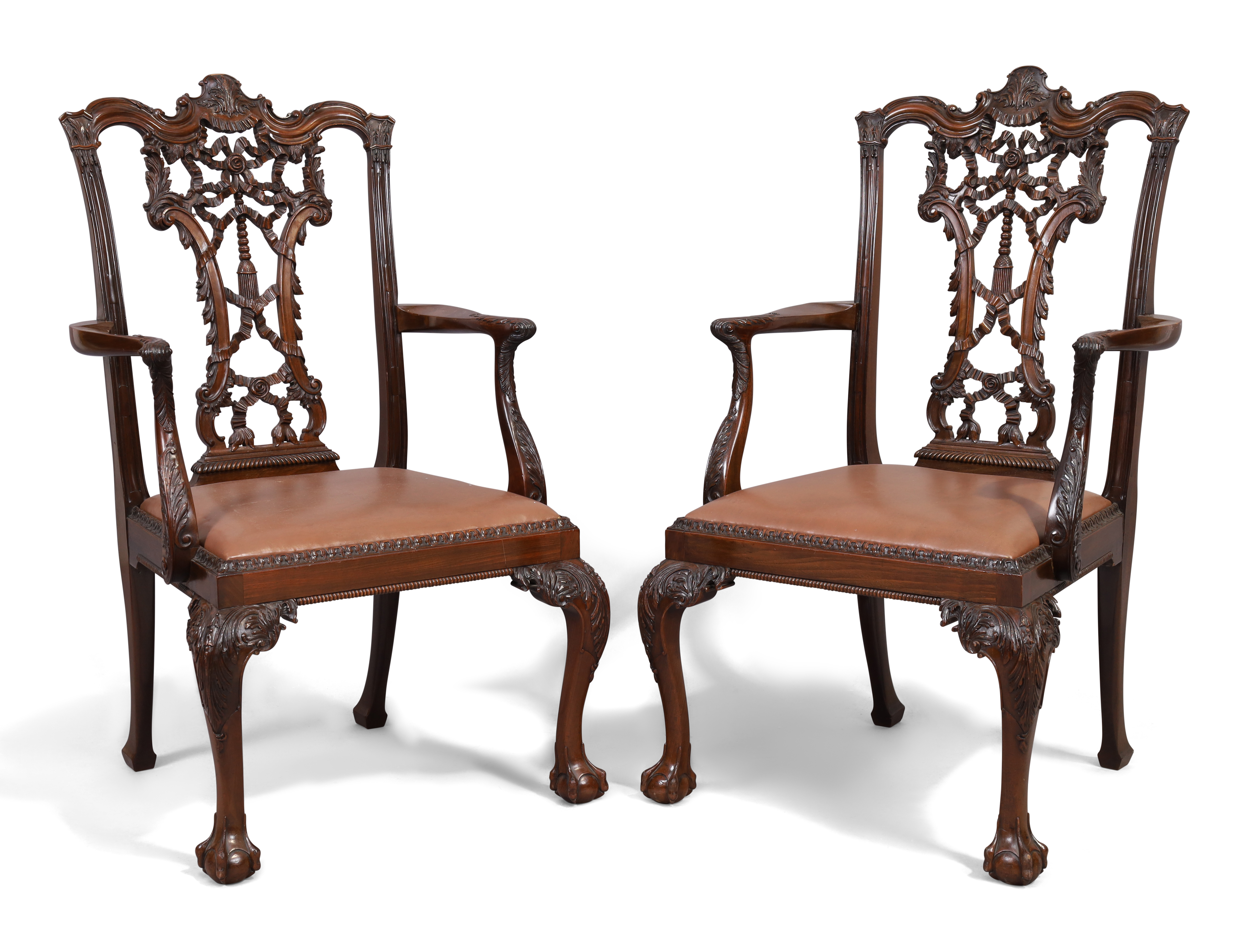 A set of eight George III style mahogany dining chairs - Image 3 of 5